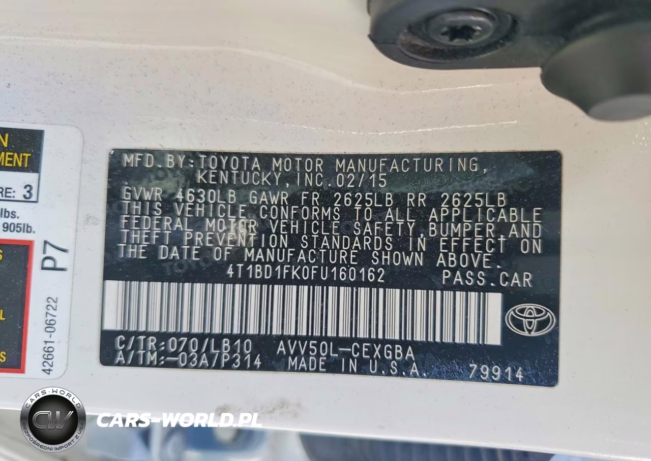 2015 Toyota Camry Hybrid Xle VIN:4T1BD1FK0FU160162 - 12