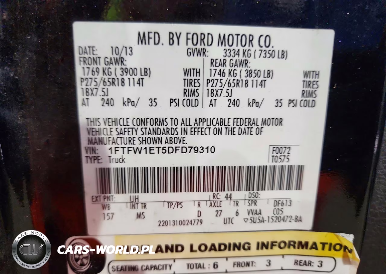 2013 Ford F150 Supercrew VIN:1FTFW1ET5DFD79310 - 12