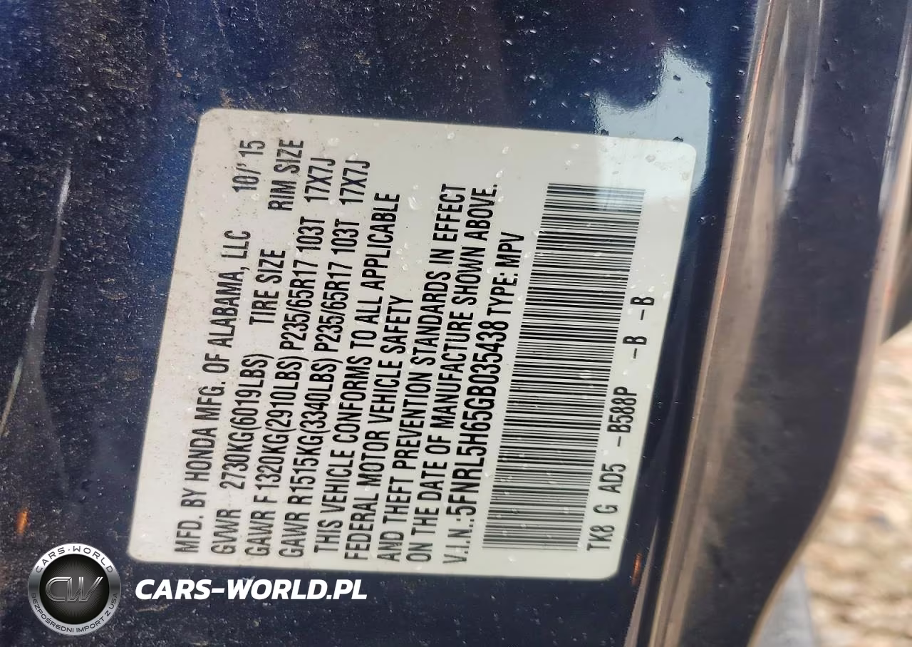 2016 Honda Odyssey Exl VIN:5FNRL5H65GB035438 - 14