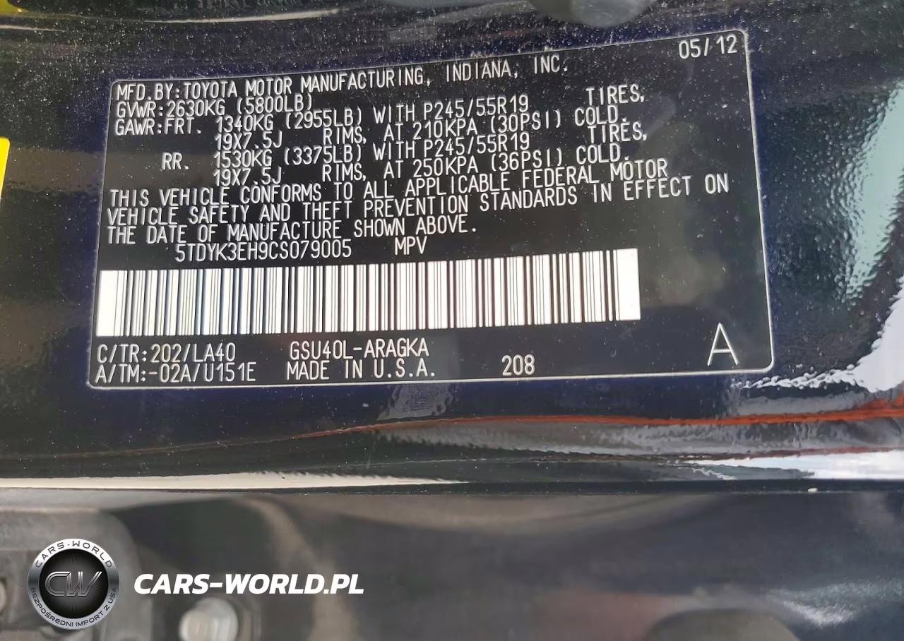 2012 Toyota Highlander Limited VIN:5TDYK3EH9CS079005 - 13