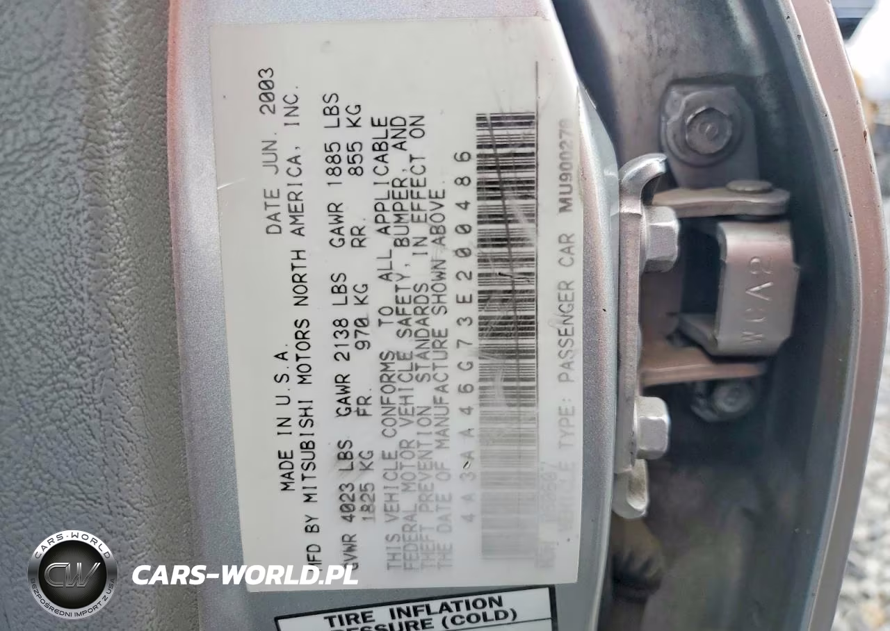 2003 Mitsubishi Galant Es VIN:4A3AA46G73E200486 - 12