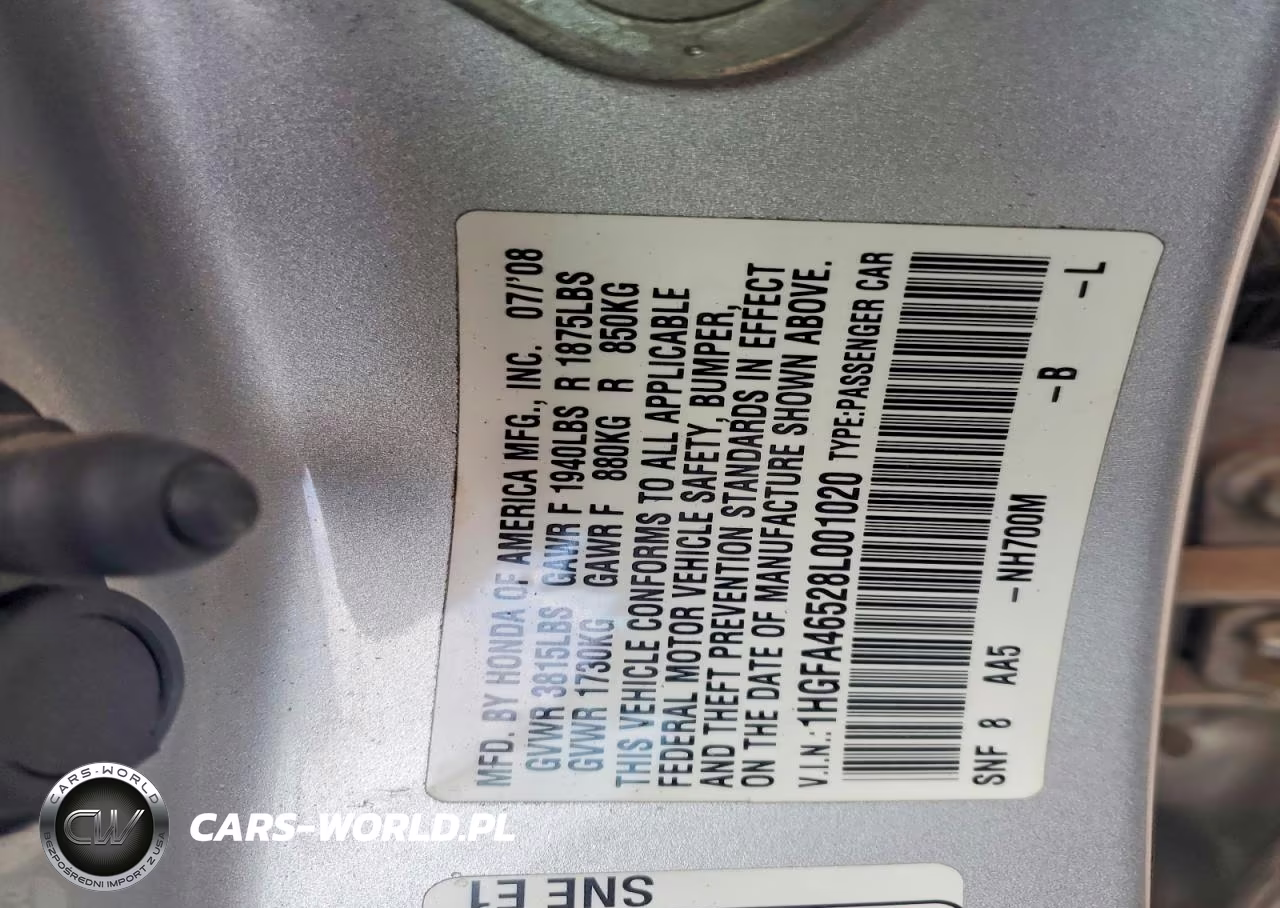 2008 Honda Civic Gx VIN:1HGFA46528L001020 - 12