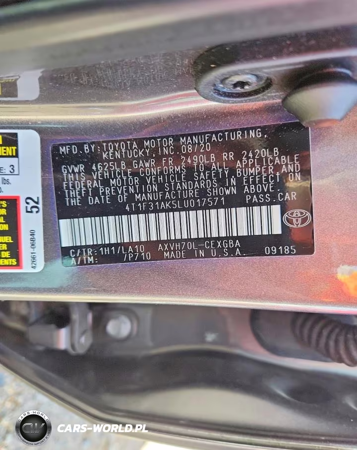 2020 Toyota Camry Xle VIN:4T1F31AK5LU017571 - 12