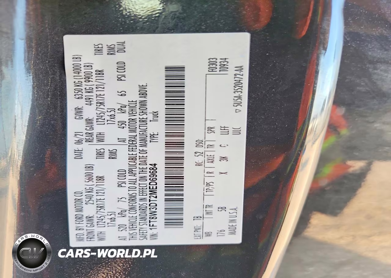 2021 Ford F350 Super Duty VIN:1FT8W3DT2MED69684 - 13