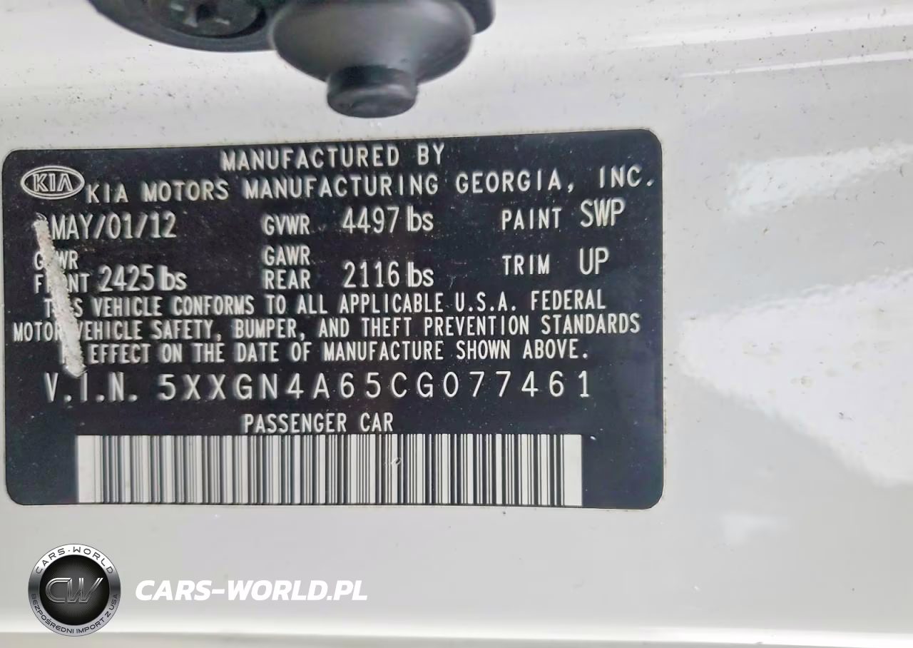 2012 Kia Optima Ex VIN:5XXGN4A65CG077461 - 13
