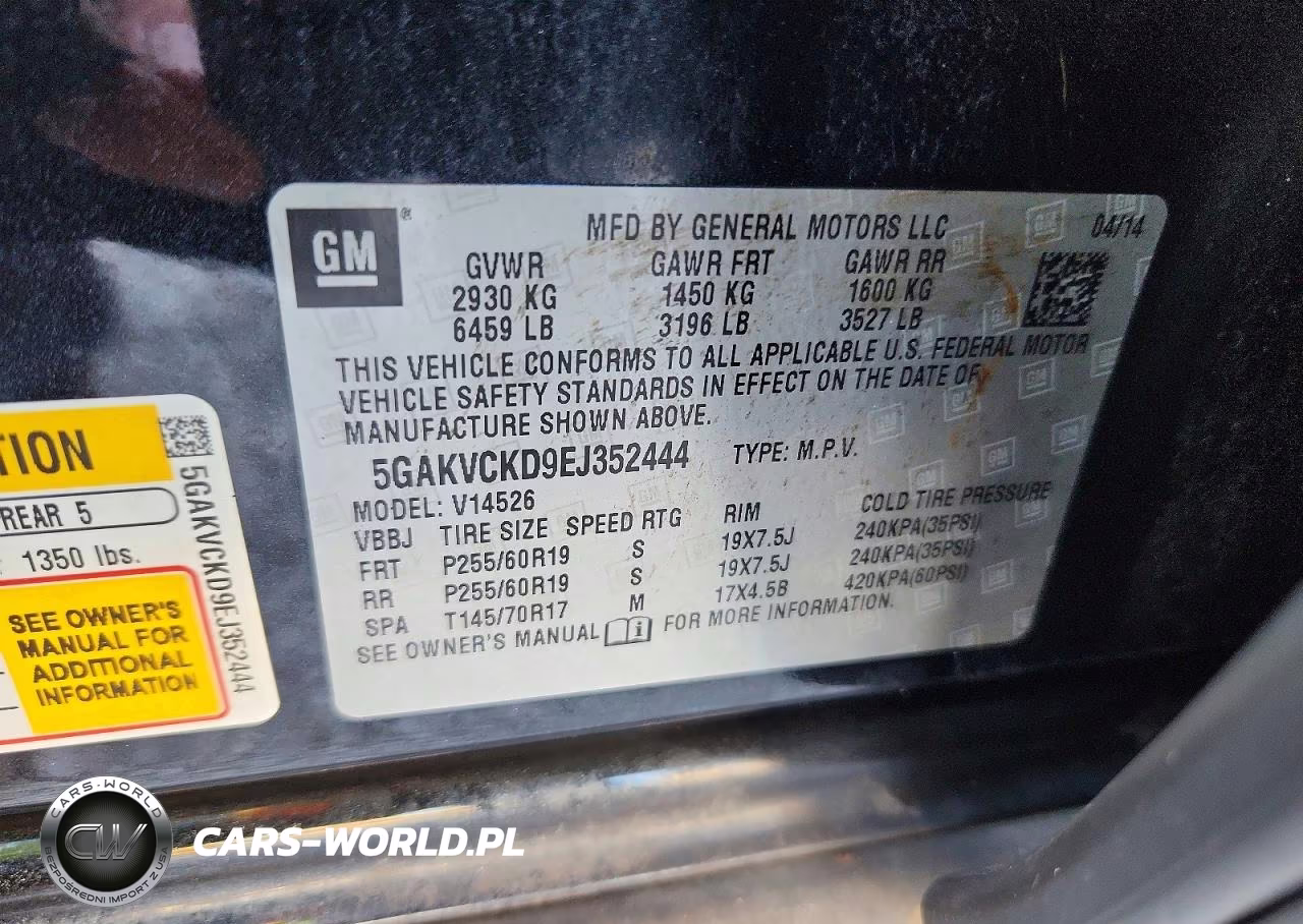 2014 Buick Enclave VIN:5GAKVCKD9EJ352444 - 14