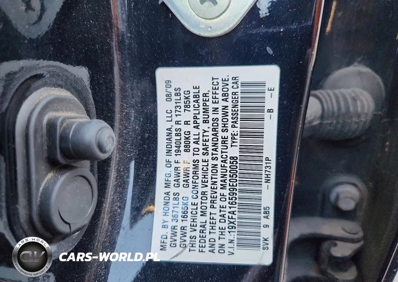 2009 Honda Civic Lx VIN:19XFA16599E050058 - 12