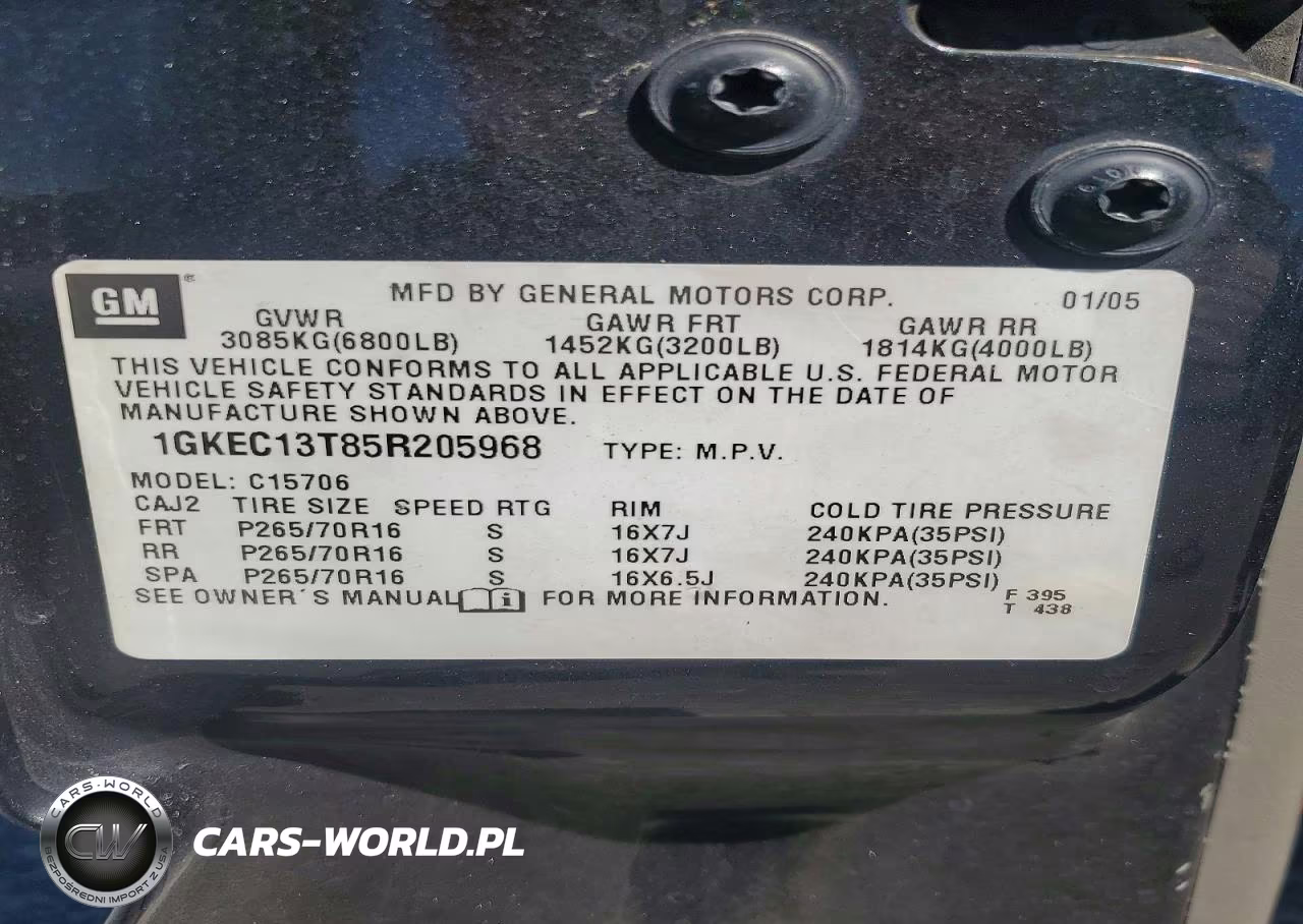 2005 GMC Yukon VIN:1GKEC13T85R205968 - 14