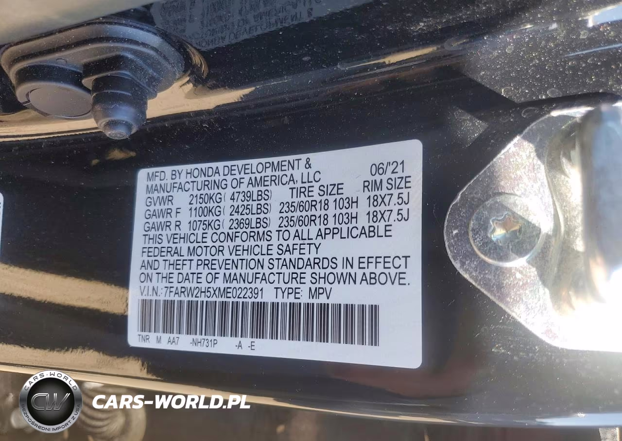 2021 Honda Cr-V Ex VIN:7FARW2H5XME022391 - 13