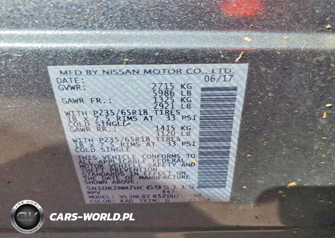 2017 Nissan Pathfinder S VIN:5N1DR2MM7HC695115 - 14