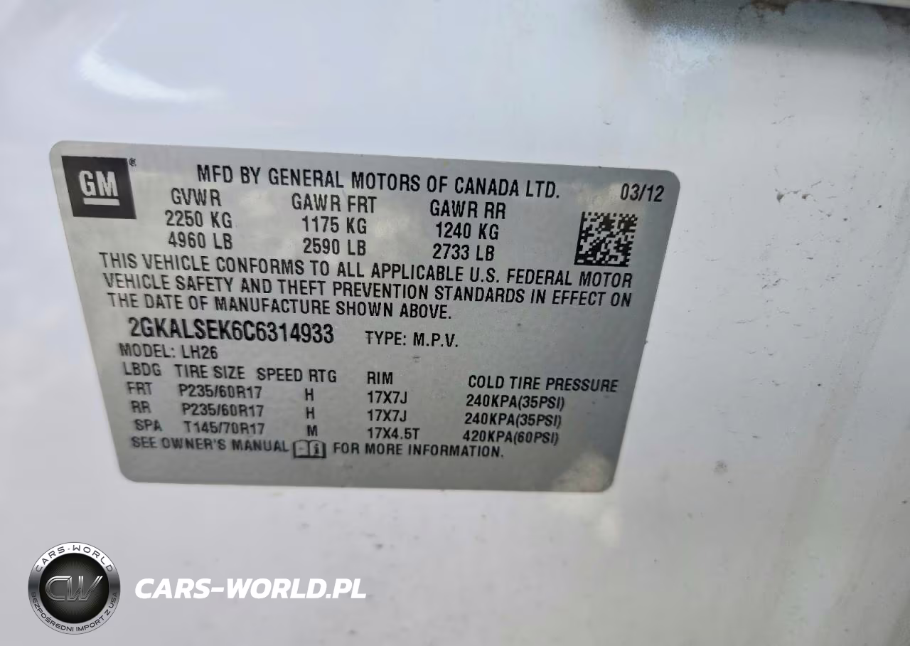 2012 GMC Terrain Sle VIN:2GKALSEK6C6314933 - 13