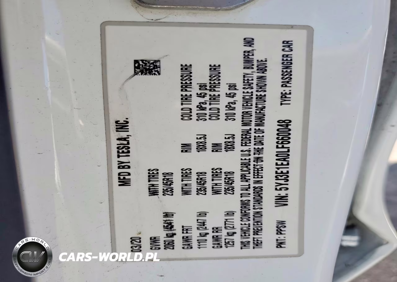 2020 Tesla Model 3 VIN:5YJ3E1EA0LF660048 - 12