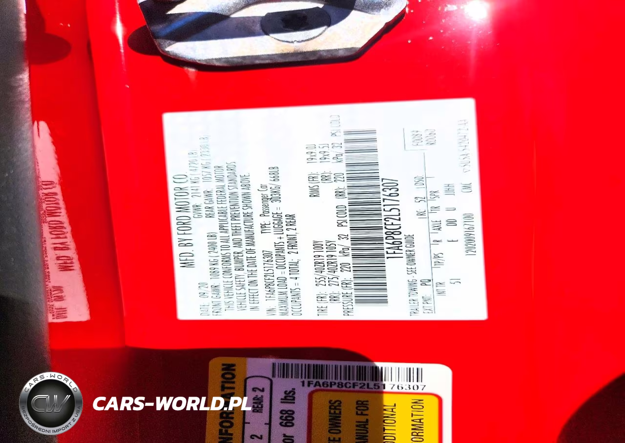 2020 Ford Mustang Gt VIN:1FA6P8CF2L5176307 - 12