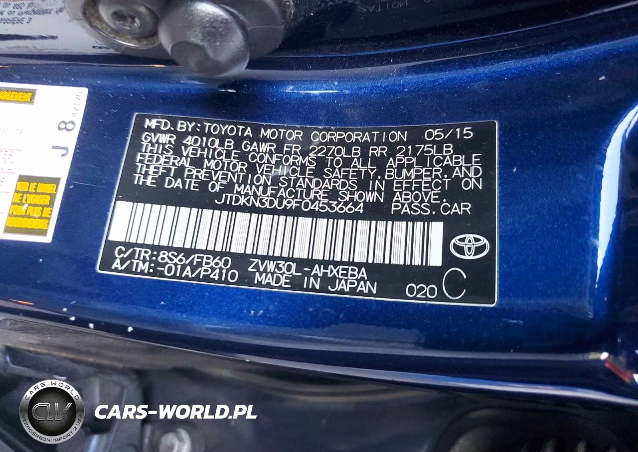 2015 Toyota Prius Two VIN:JTDKN3DU9F0453664 - 13