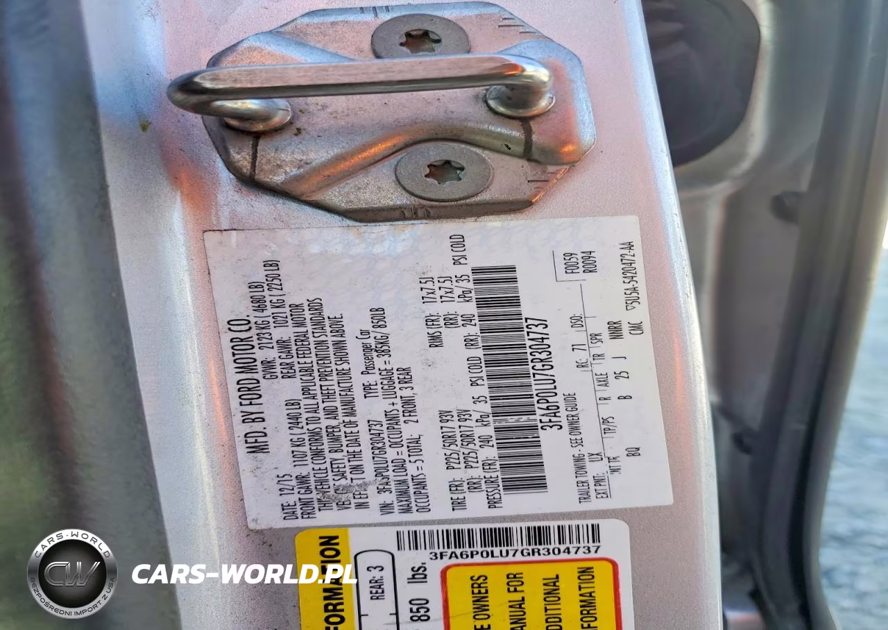 2016 Ford Fusion Se Hybrid VIN:3FA6P0LU7GR304737 - 12
