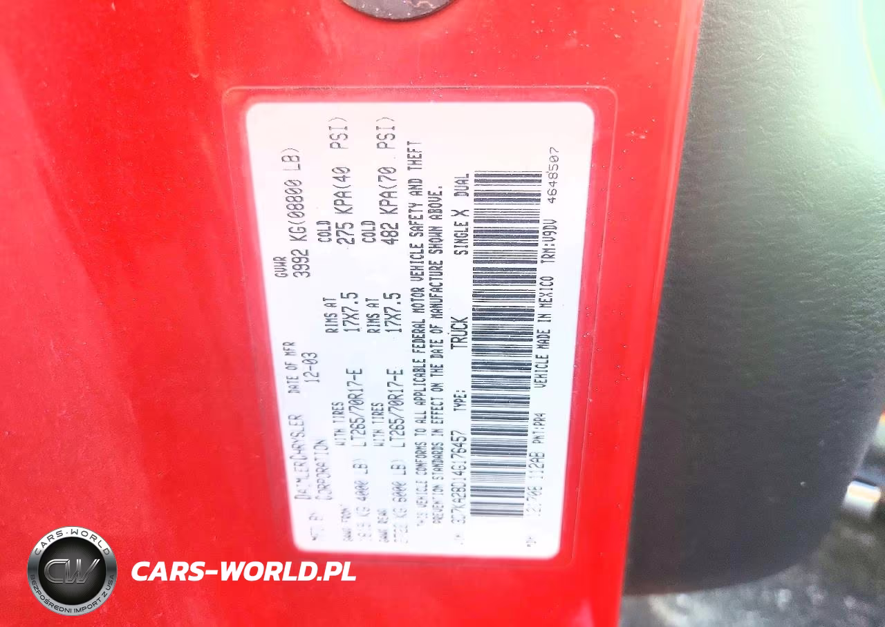 2004 Dodge Ram 2500 St VIN:3D7KA28D14G176457 - 12