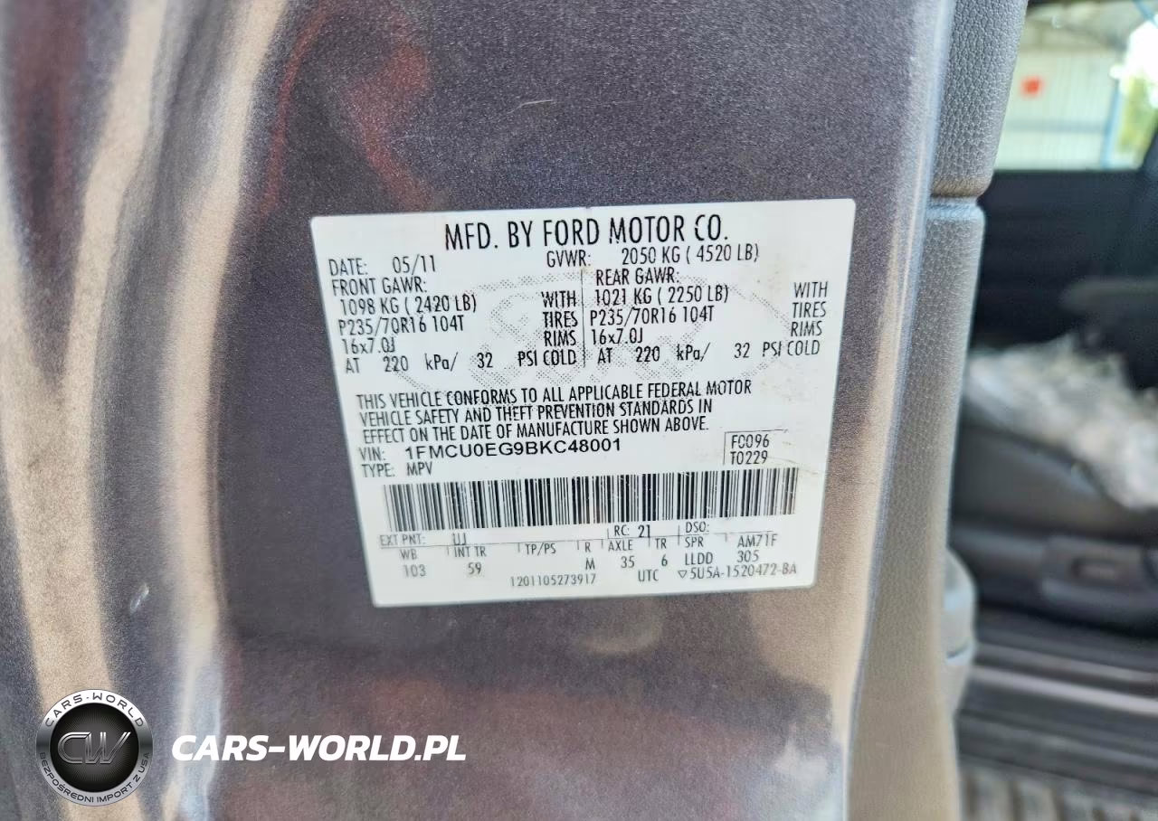 2011 Ford Escape Limited VIN:1FMCU0EG9BKC48001 - 12
