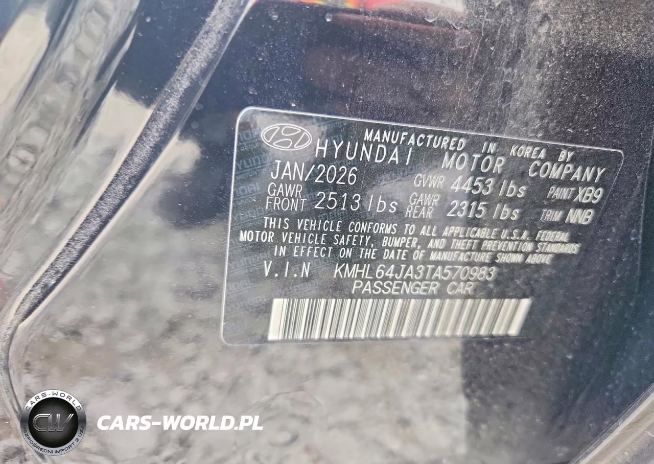 2026 Hyundai Sonata Sel Sport VIN:KMHL64JA3TA570983 - 13