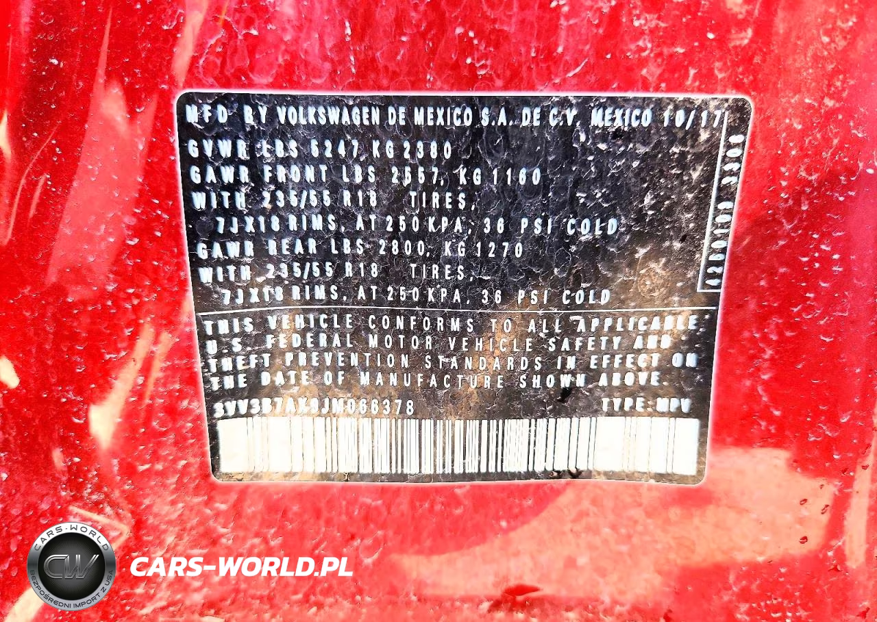 2018 Volkswagen Tiguan Se VIN:3VV3B7AX9JM066378 - 13
