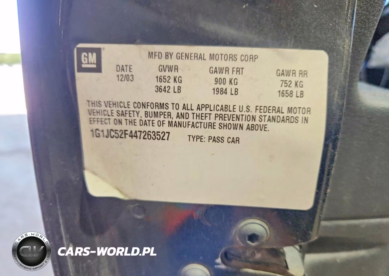 2004 Chevrolet Cavalier VIN:1G1JC52F447263527 - 12