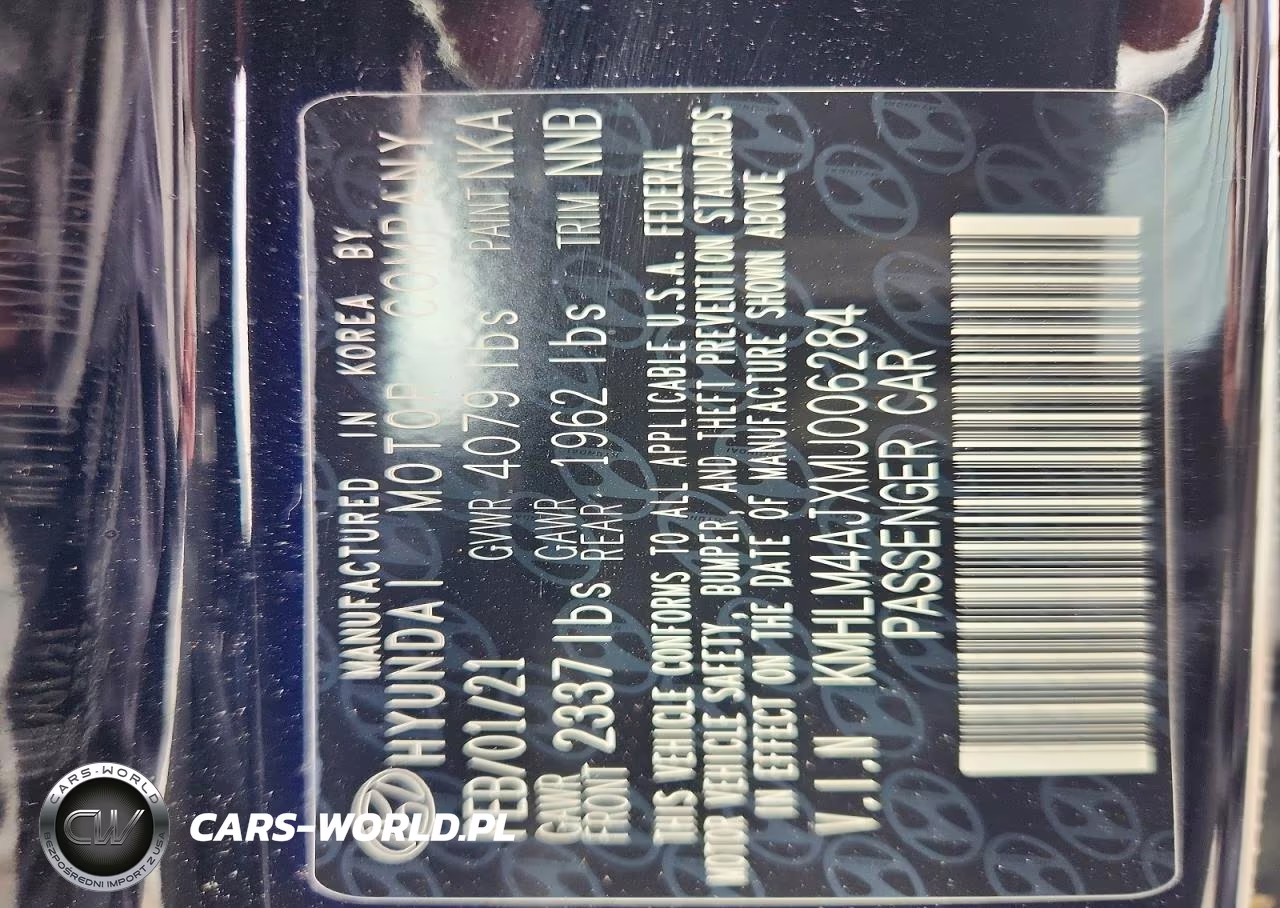 2021 Hyundai Elantra Blue VIN:KMHLM4AJXMU006284 - 12