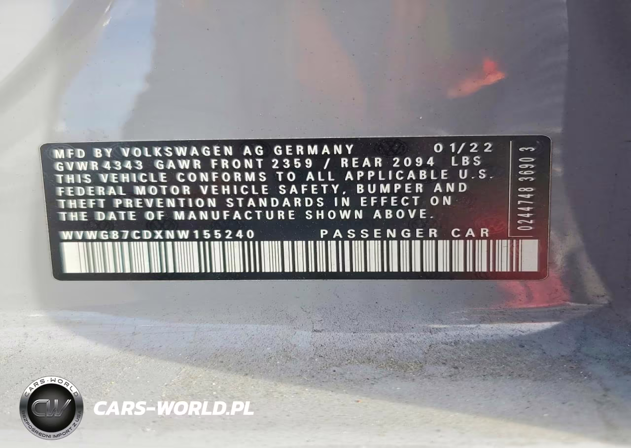 2022 Volkswagen Gti S VIN:WVWG87CDXNW155240 - 12