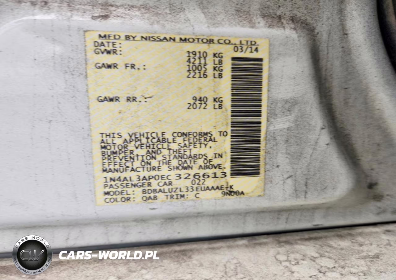 2014 Nissan Altima 2.5 Sv VIN:1N4AL3AP0EC326613 - 12