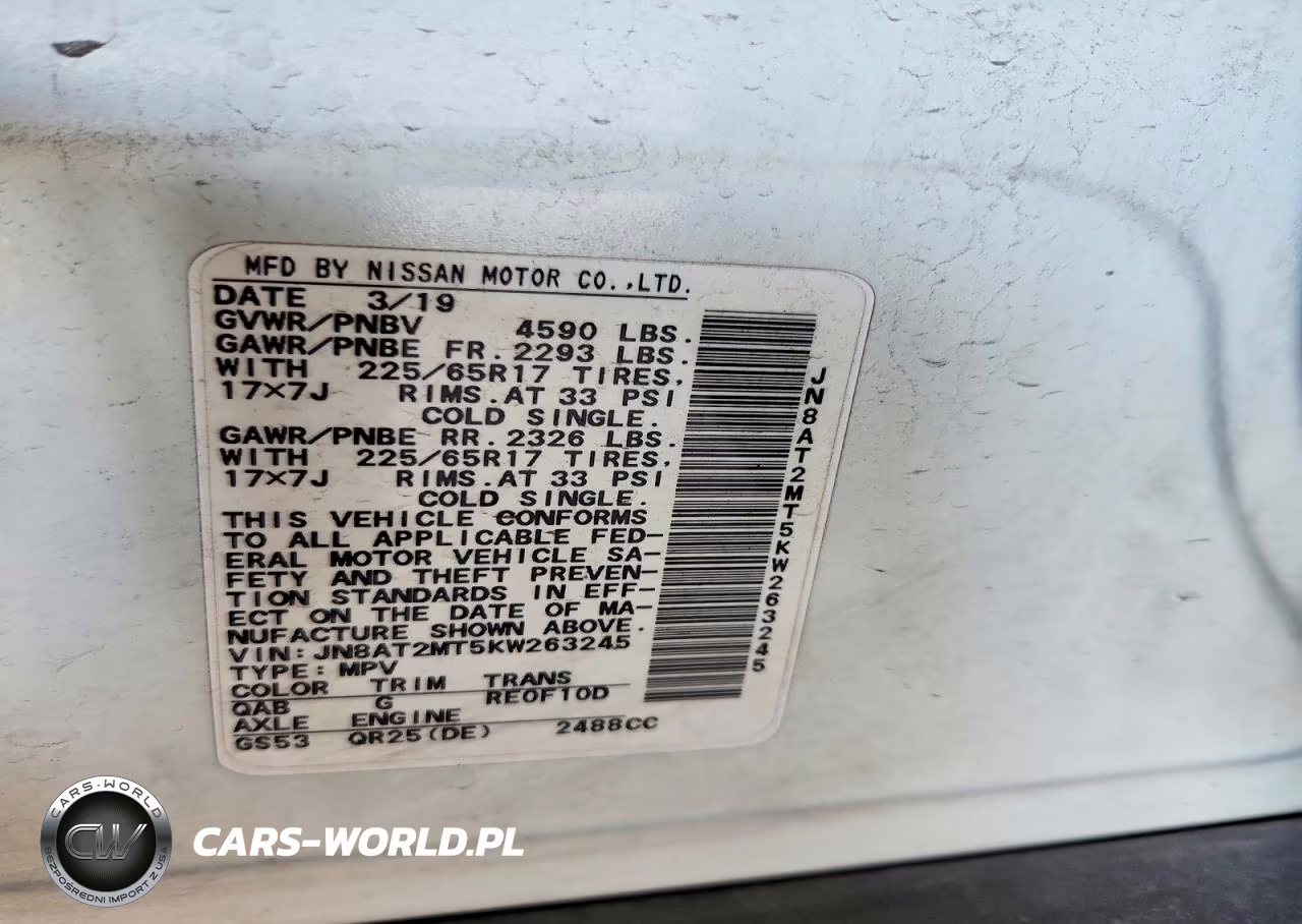 2019 Nissan Rogue Sv VIN:JN8AT2MT5KW263245 - 14