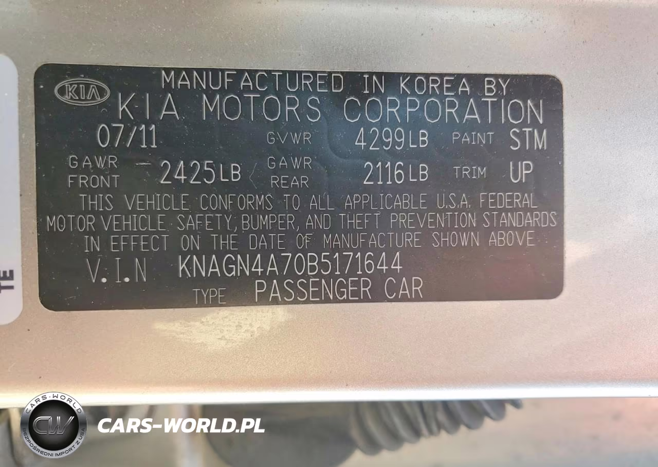 2011 Kia Optima Ex VIN:KNAGN4A70B5171644 - 12