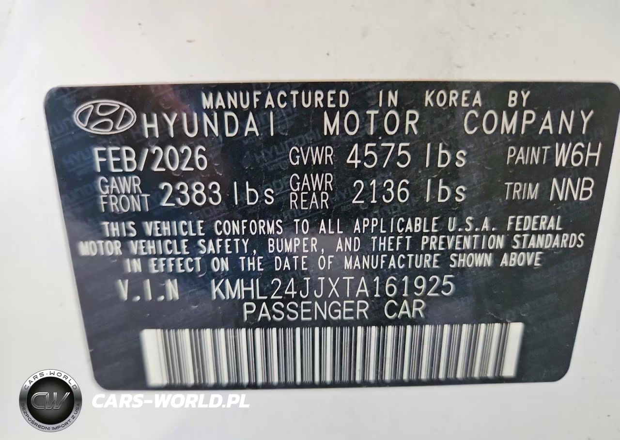 2026 Hyundai Sonata Hybrid Blue VIN:KMHL24JJXTA161925 - 12