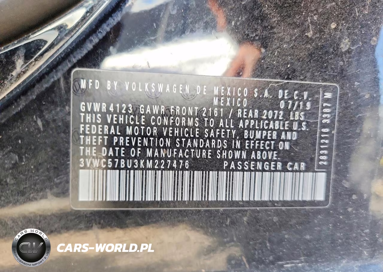 2019 Volkswagen Jetta S VIN:3VWC57BU3KM227476 - 12