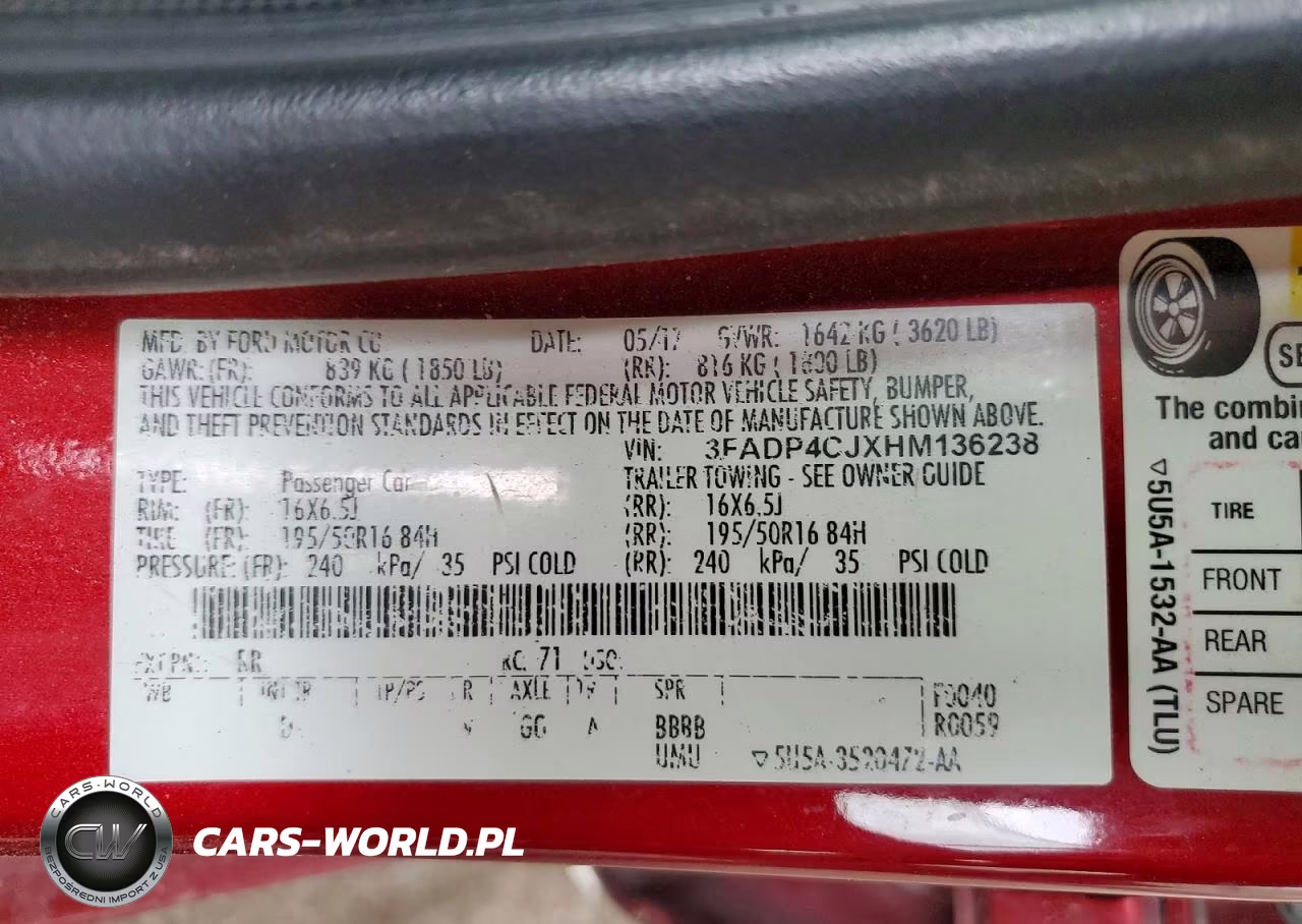 2017 Ford Fiesta Titanium VIN:3FADP4CJXHM136238 - 13