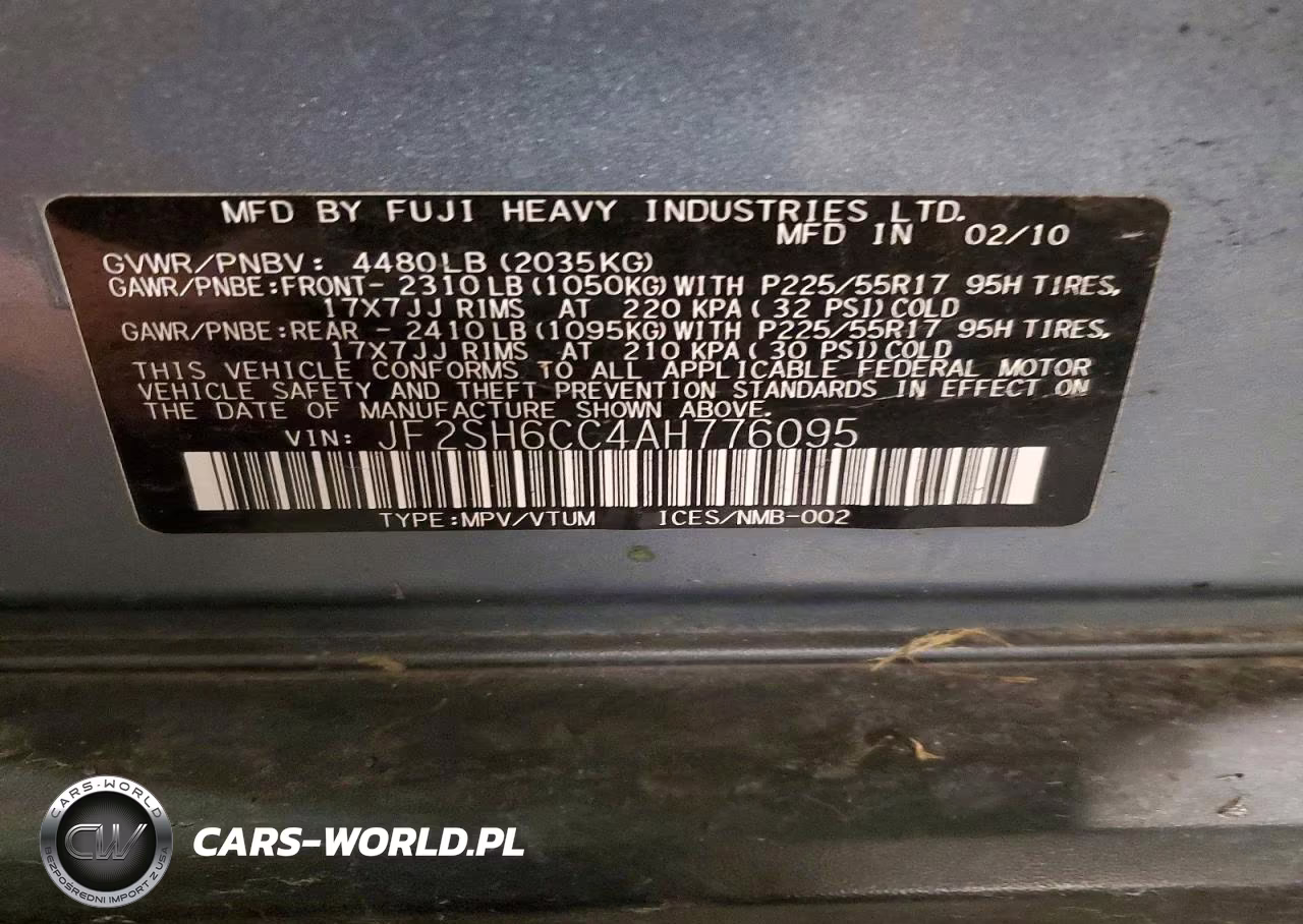 2010 Subaru Forester 2.5X Premium VIN:JF2SH6CC4AH776095 - 13