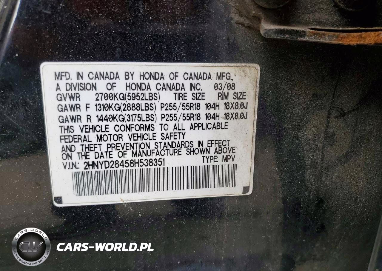 2008 Acura Mdx Technology VIN:2HNYD28458H538351 - 13