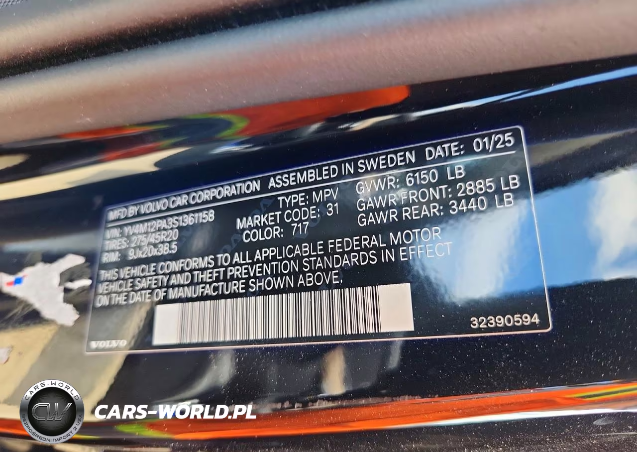 2025 Volvo Xc90 Core VIN:YV4M12PA3S1361158 - 14