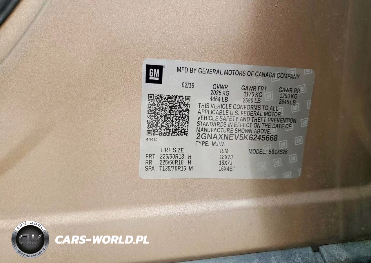2019 Chevrolet Equinox Premier VIN:2GNAXNEV5K6245668 - 12