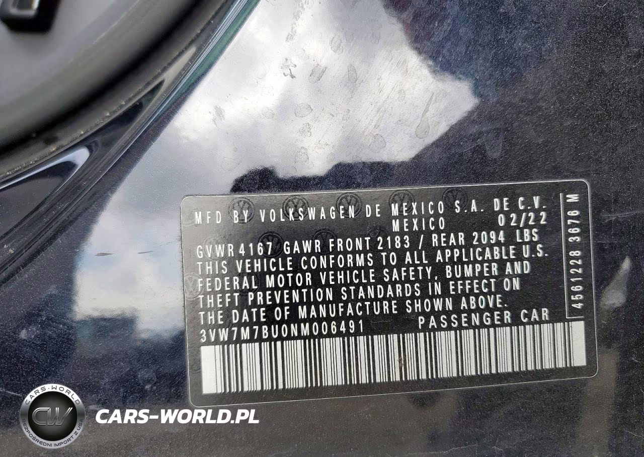 2022 Volkswagen Jetta Se VIN:3VW7M7BU0NM006491 - 12
