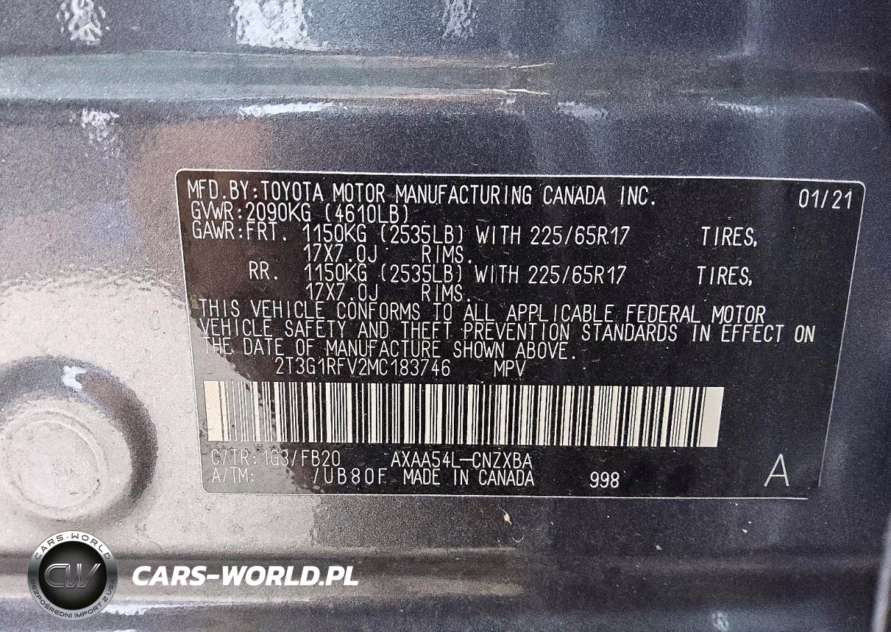 2021 Toyota Rav4 Le VIN:2T3G1RFV2MC183746 - 12