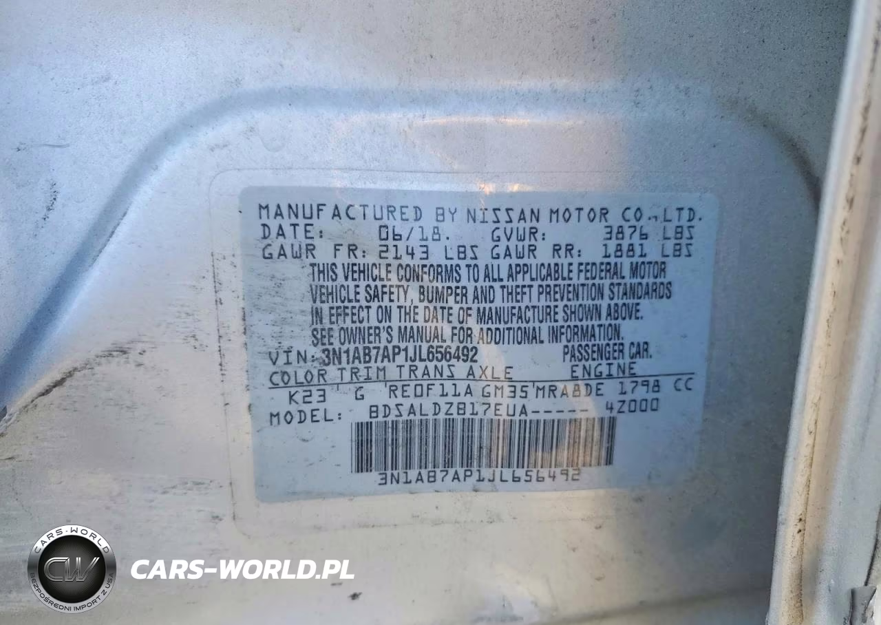 2018 Nissan Sentra Sv VIN:3N1AB7AP1JL656492 - 12