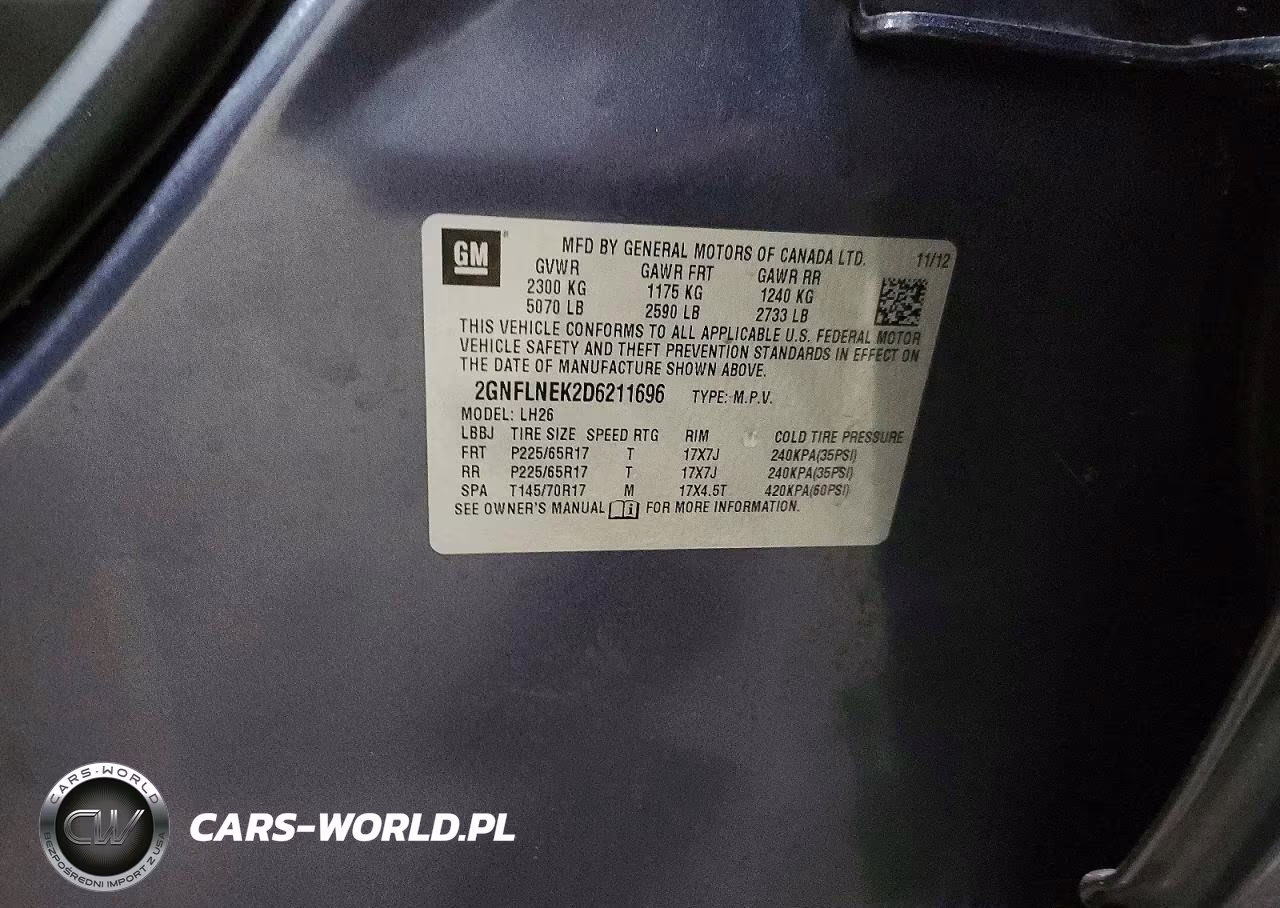 2013 Chevrolet Equinox Lt VIN:2GNFLNEK2D6211696 - 13