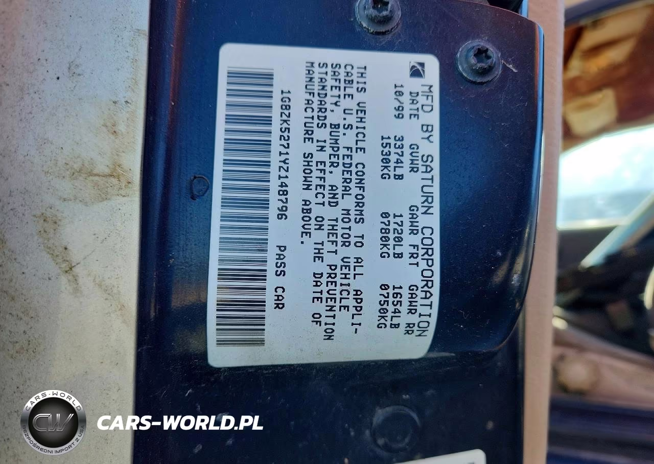 2000 Saturn Sl2 VIN:1G8ZK5271YZ148796 - 12