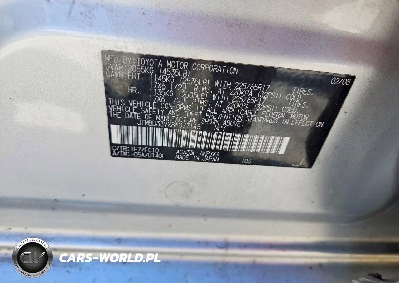 2008 Toyota Rav4 Base VIN:JTMBD33VX86077148 - 12