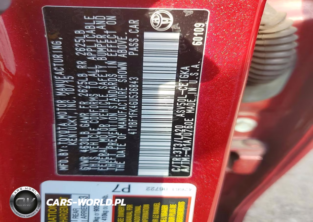 2016 Toyota Camry Xle VIN:4T1BF1FK4GU536843 - 12