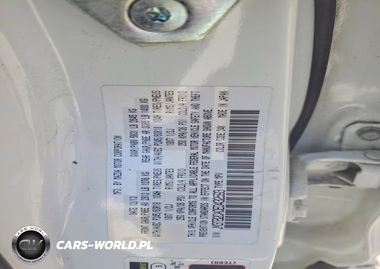 2014 Mazda Cx-9 Touring VIN:JM3TB2CA0E0432593 - 13