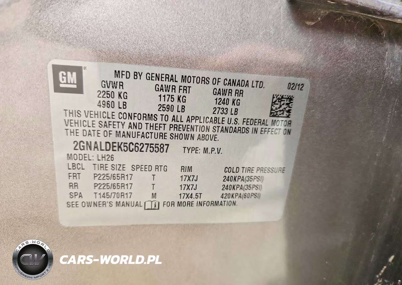 2012 Chevrolet Equinox Lt VIN:2GNALDEK5C6275587 - 13