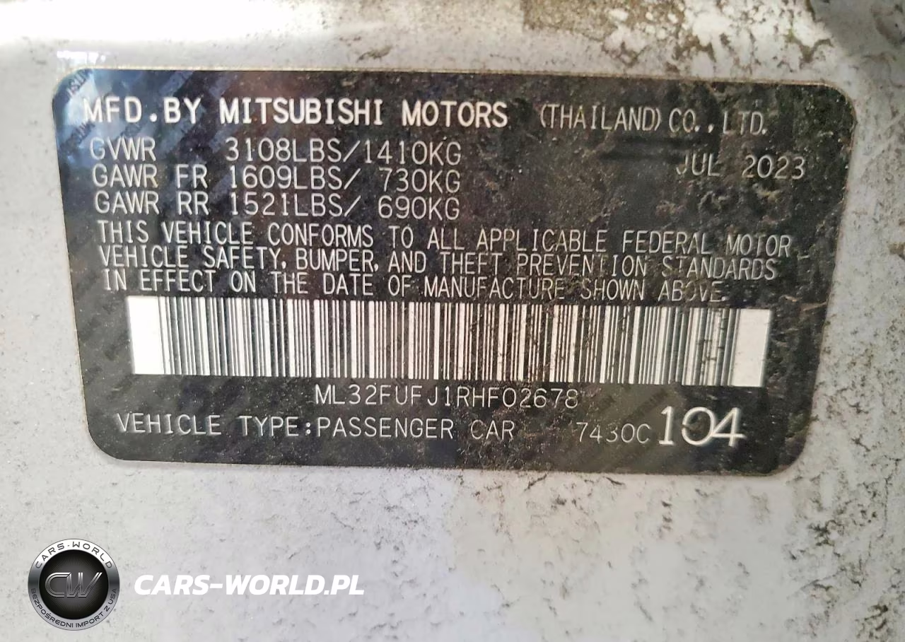 2024 Mitsubishi Mirage G4 Es VIN:ML32FUFJ1RHF02678 - 13