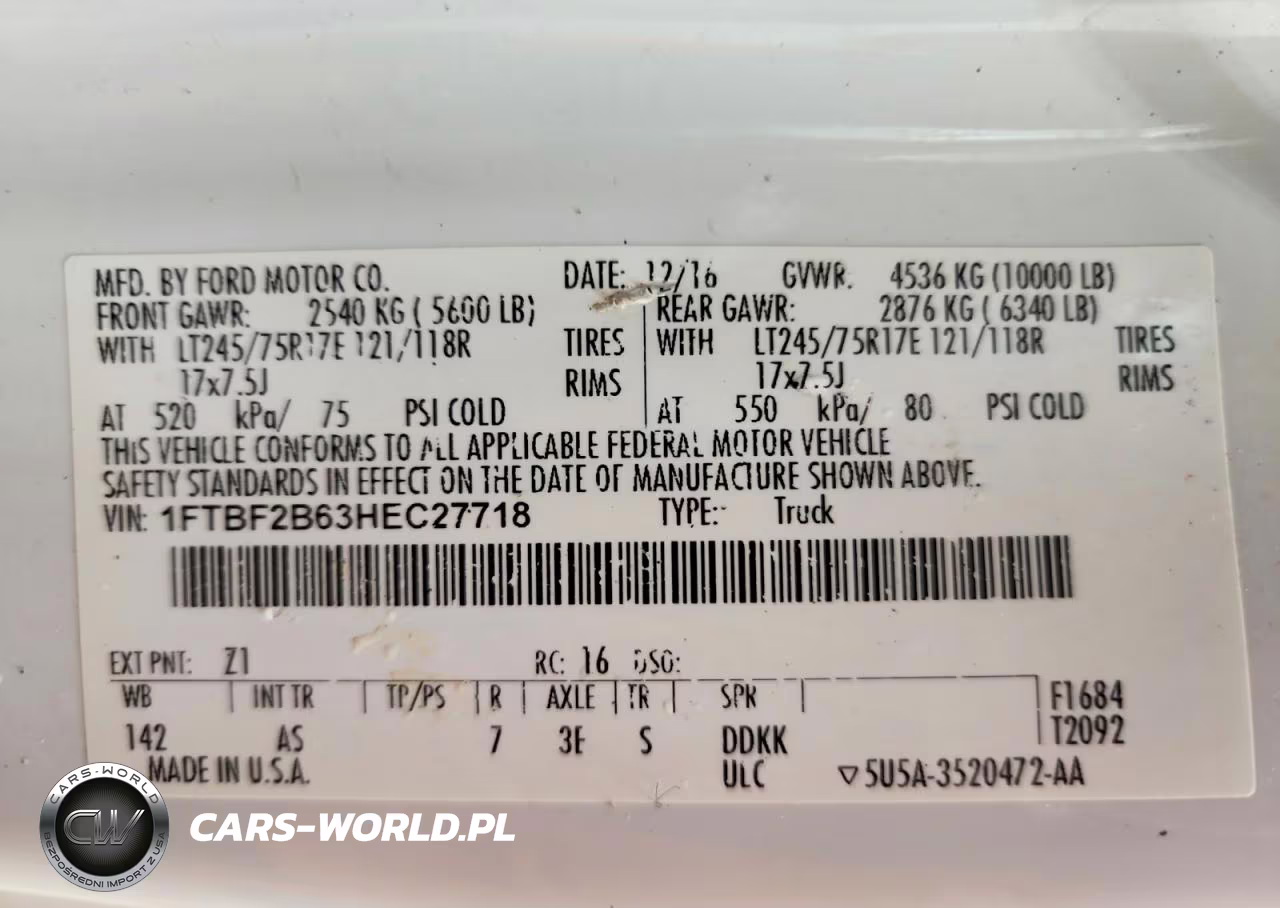 2017 Ford F250 Super Duty VIN:1FTBF2B63HEC27718 - 13