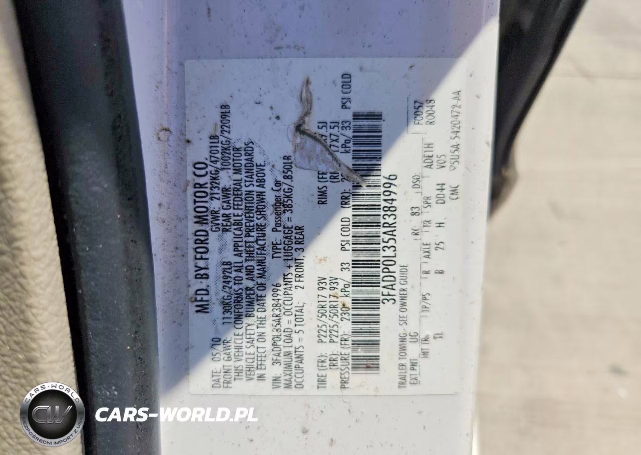 2010 Ford Fusion Hybrid VIN:3FADP0L35AR384996 - 12