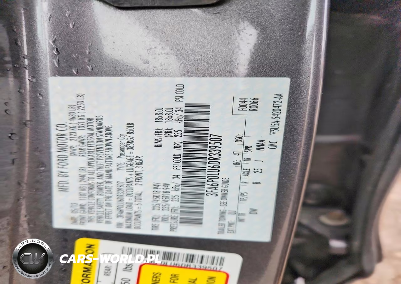 2013 Ford Fusion Se Hybrid VIN:3FA6P0LU6DR339507 - 12
