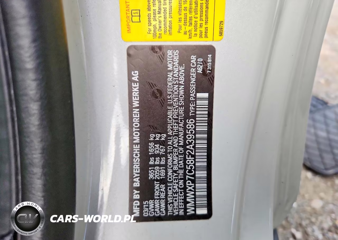 2015 MINI COOPER S VIN:WMWXP7C58F2A39586 - 12